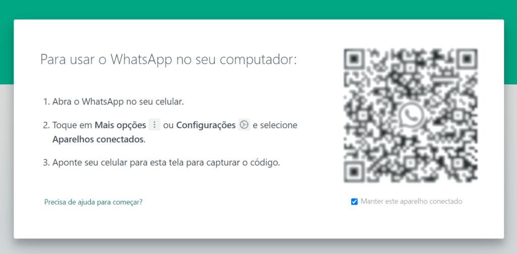 Escanear QR Code WhatsApp para computador