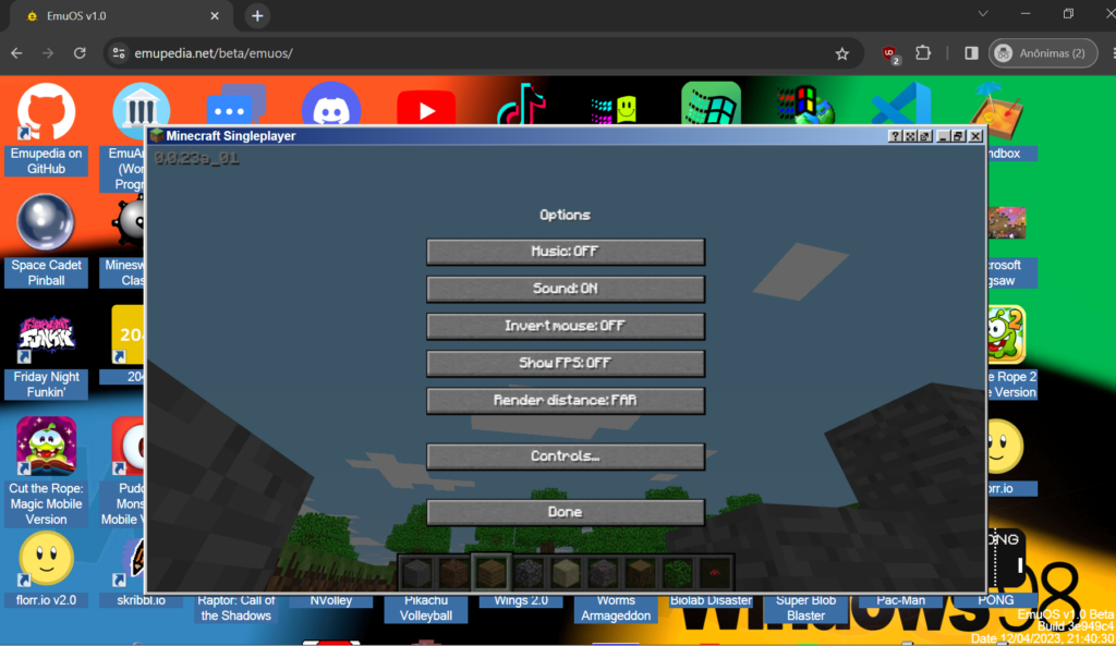 EmuOS Minecraft Singleplayer